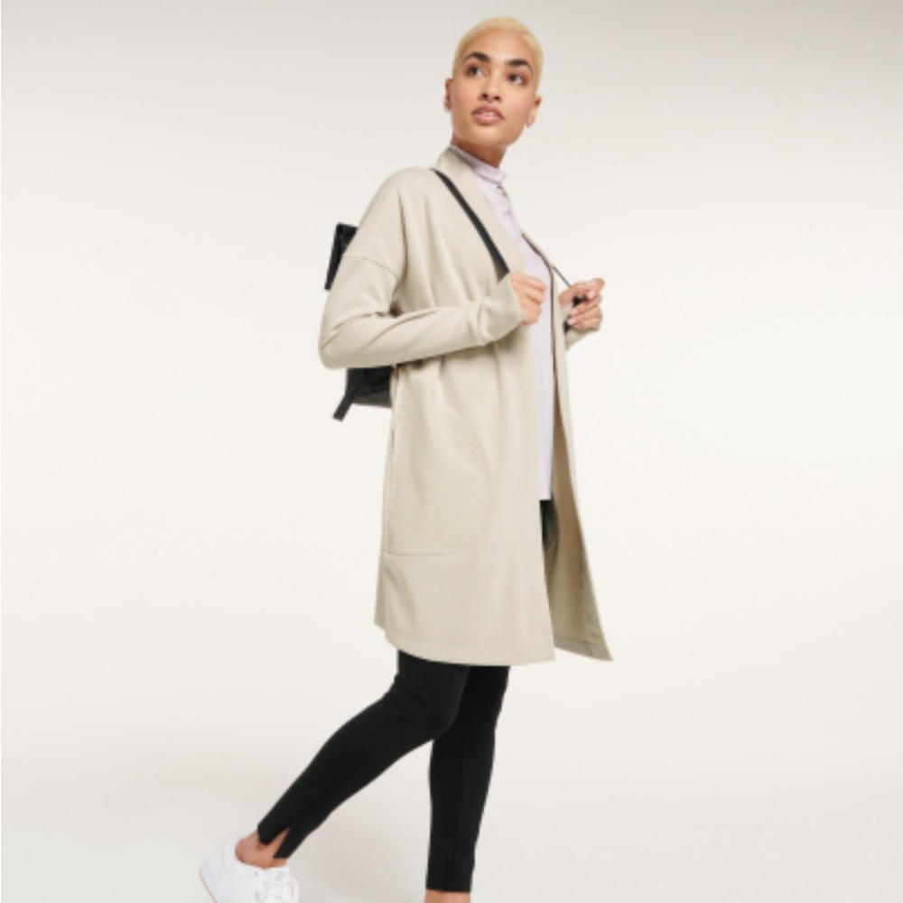 FLX Plus Size Beige Longline closureless jacket - worn a few times- great shape